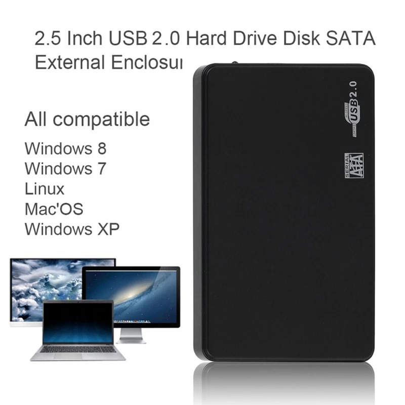 2 5-дюймовый USB HDD чехол Sata к 0 жесткий диск SATA внешний корпус коробка с кабелем |