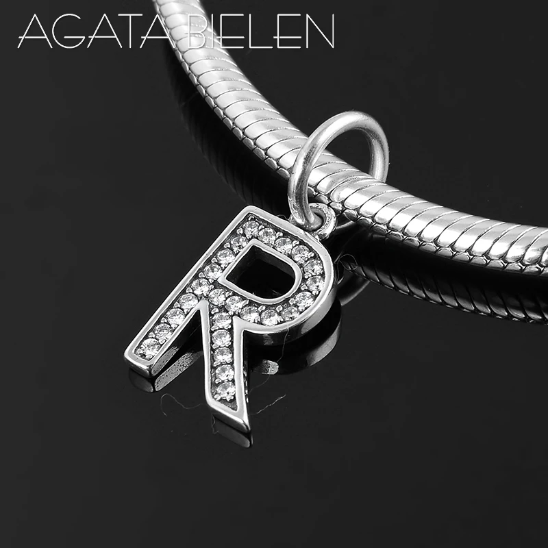 Бусина-Шарм Буква R из серебра 925 пробы для браслетов и ожерелий - купить по