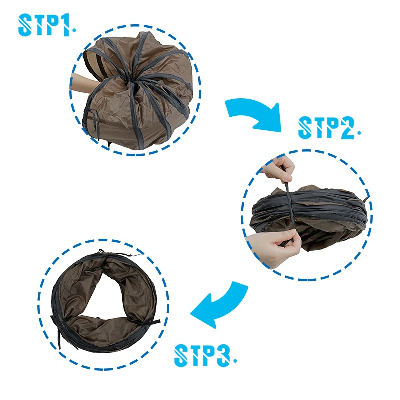 Забавный складной туннель для кошек трубка S форма 2 отверстия crinkle кошка игрушка