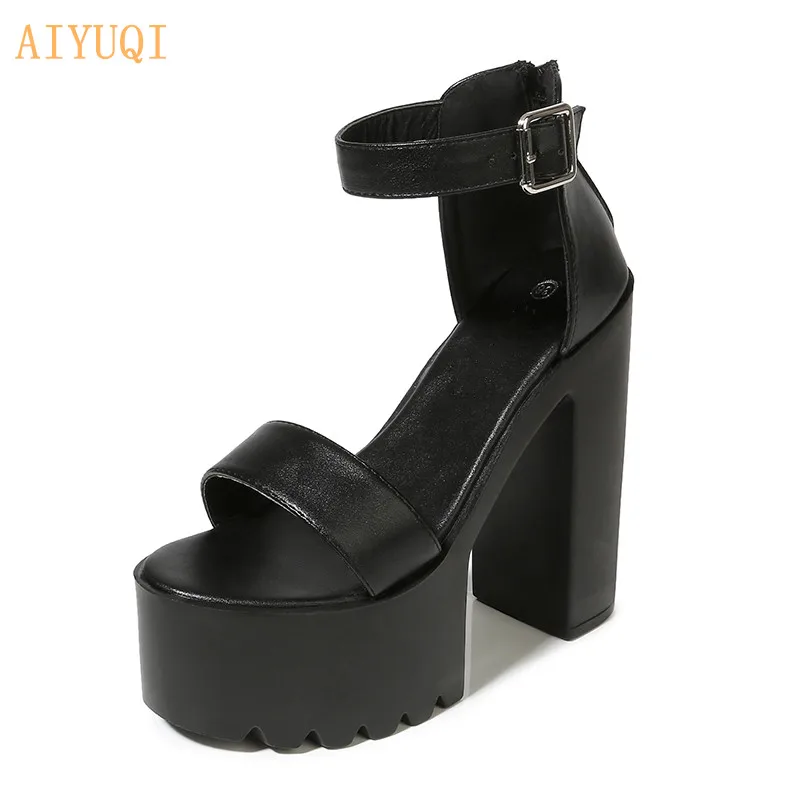 

AIYUQI/женские летние сандалии; Новинка 2022 года; Простые римские сандалии на высоком каблуке 14 см; Женские босоножки-лодочки на высоком каблуке