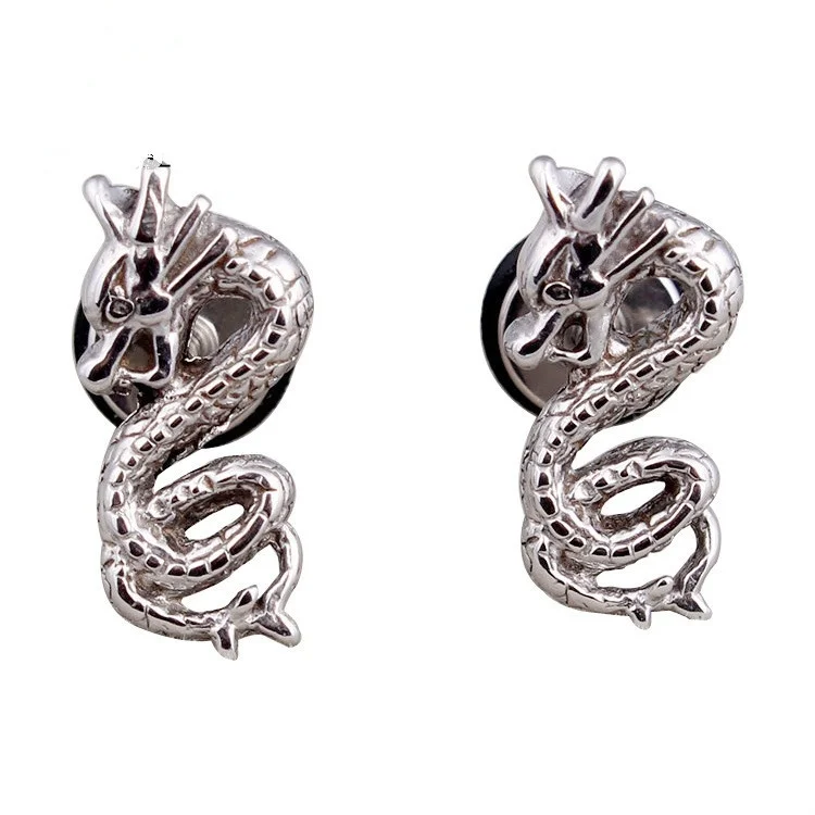 

1Pcs 316 Stainless Steel Dragon Earrings Personality Animal Earrings Motorcycle Party Steampunk Earrings for Men Hio Hop Jewelry