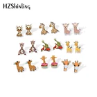 2021 новые милые серьги-гвоздики в виде жирафа, искусство животных, эпоксидная фотография