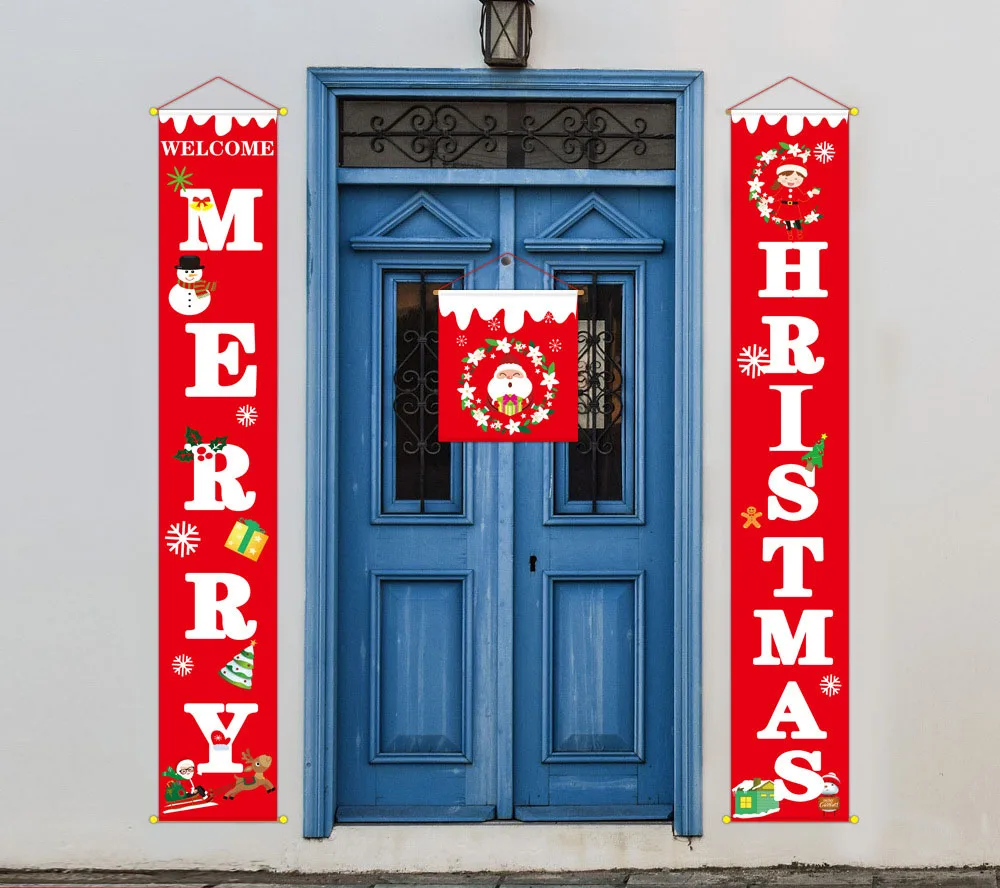 Дверная занавеска с надписью &quotMerry Christmas&quot украшение для дома Санта-Клаус