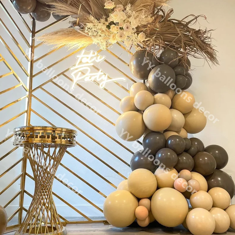 

DIY Global Coffee Balloons Arch Garland Kit Wedding Doubled Apricot Balloon Engagement Party Background Baby Shower Decoration