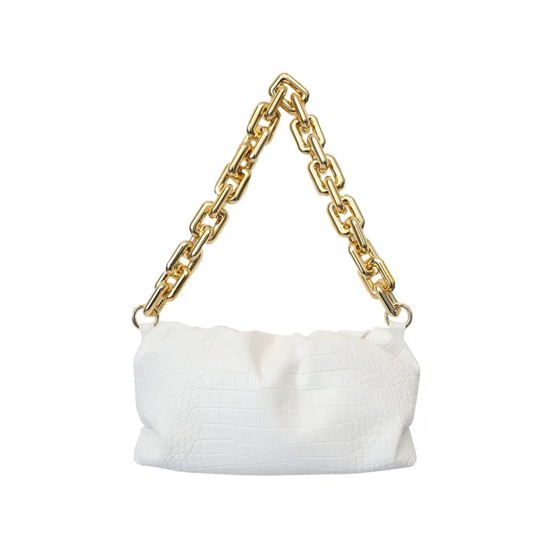 

Crocodile pattern Tote Cloud Bag 2020 New High-quality PU Leather Women's Designer Handbag Thick Chain Shoulder bag Armpit bag