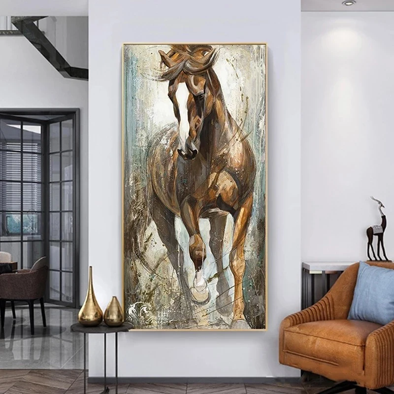 

Oil Painting Art Canvas Painting Printing Horse Posters and Prints Living Room Porch Decorative Painting Wall Picture Home Decor