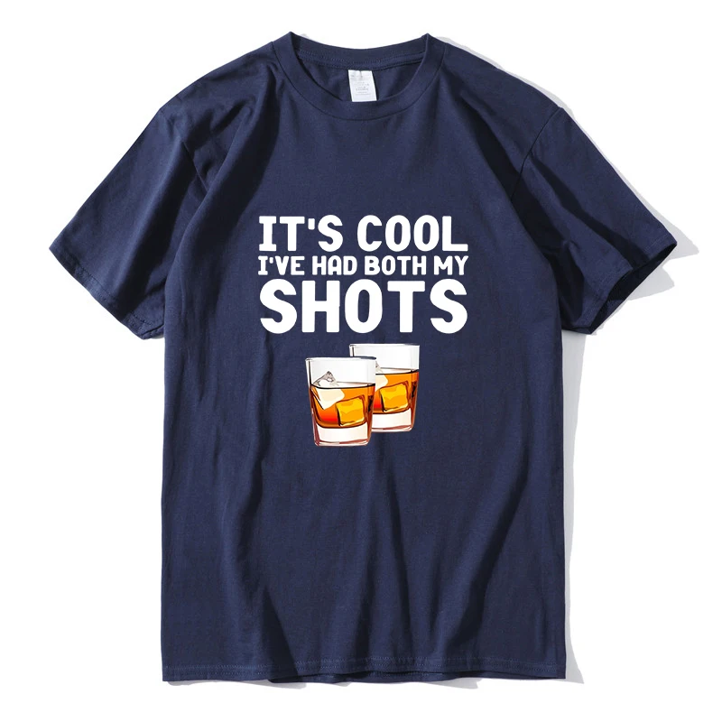 

Men's oversized shirt It's Cool I've Had Both My Shots Whiskey Funny Men's Short Sleeve Funny Unisex High Quality Cotton T-Shirt