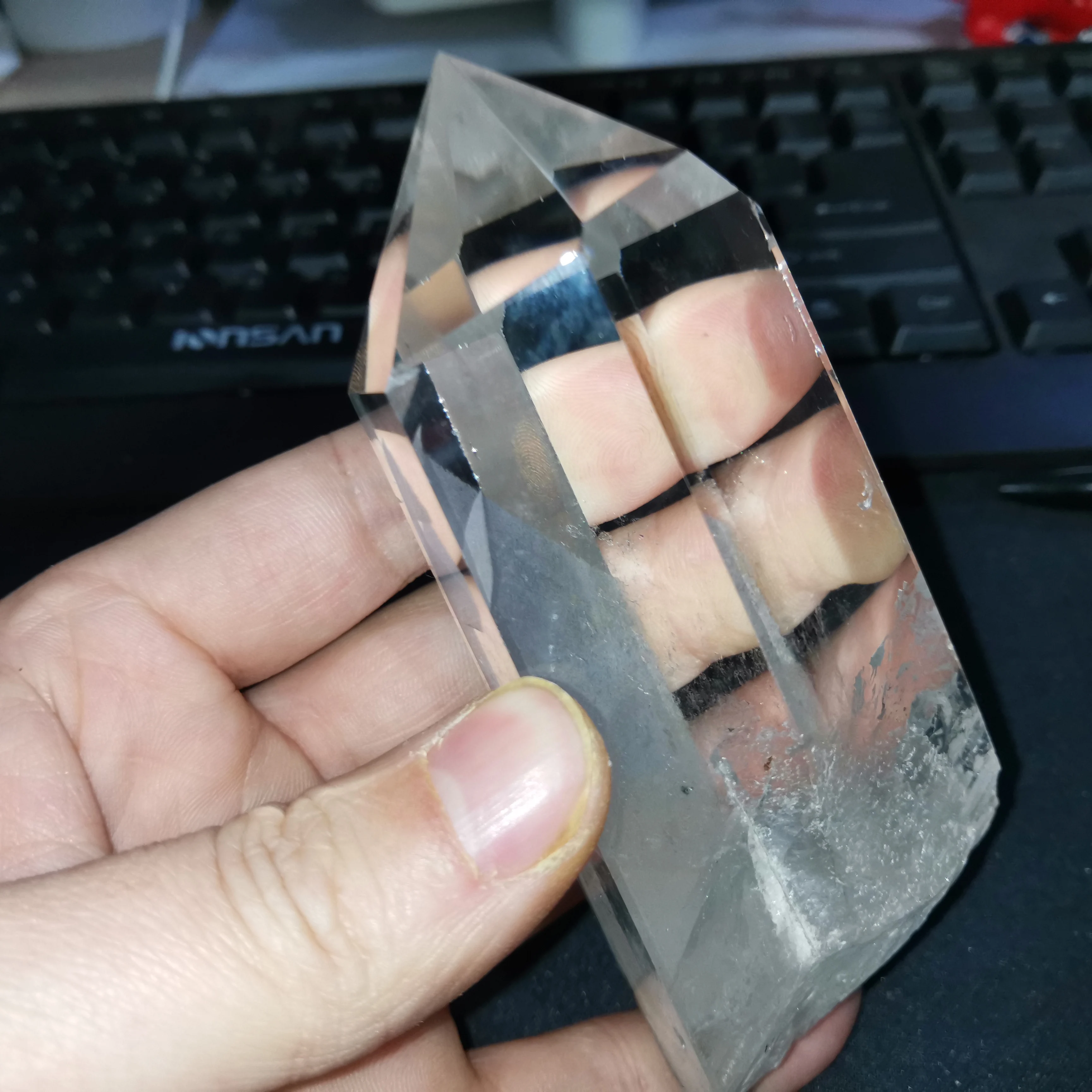 Высокое качество натуральный кристалл прозрачный кварцевый ТОЧКА исцеления