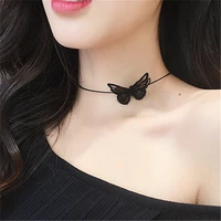 ajojewel white black lace butterfly choker necklace charm fashion elegant temperament jewelry women accessories wholesale