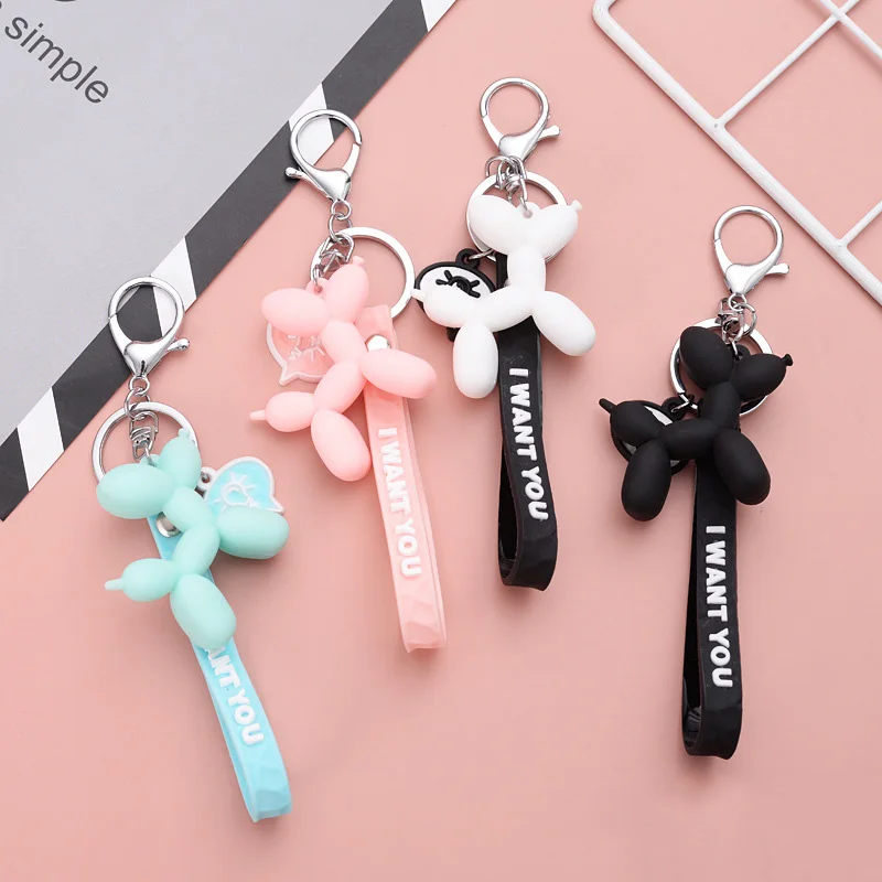 

Stereo Cute Balloon Dog Keychain Key ring Creative Cartoon Mobile Phone Bag Car Pendant Fun Keychain Fashion Jewelry Accessories