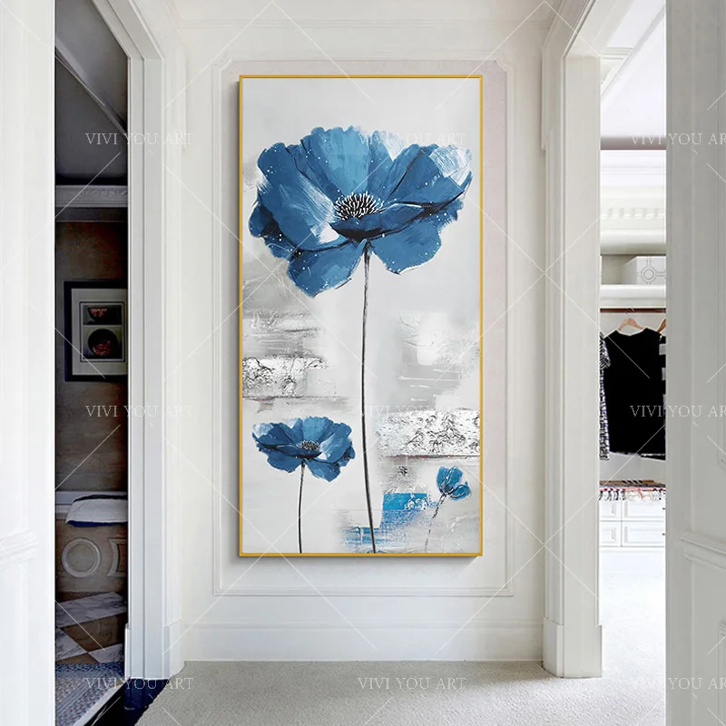 

Новое поступление домашняя Настенная картина с цветами на холсте 100% ручная работа абстрактная 3D картина маслом с цветами холст настенное и...