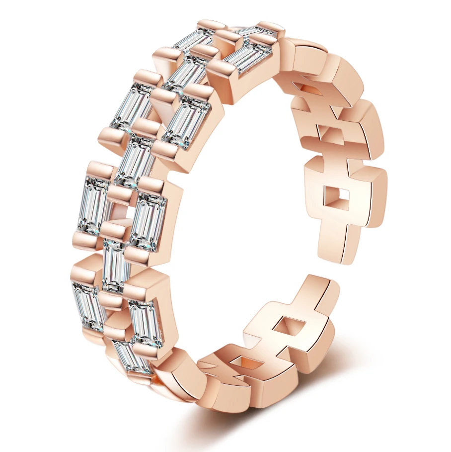 Роскошное женское кольцо с кубическим цирконием для помолвки серебряного цвета