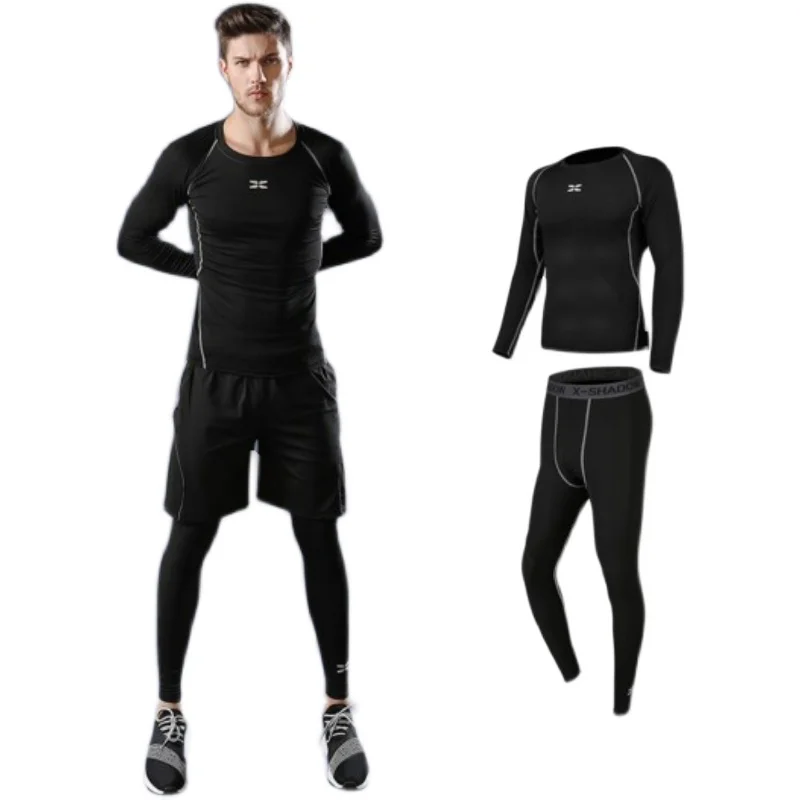 Fitness Body Shaper Mens Bodysuit Sports Suit Men's Gym Breathable Quick-drying Clothes Running Clothes Training Clothes