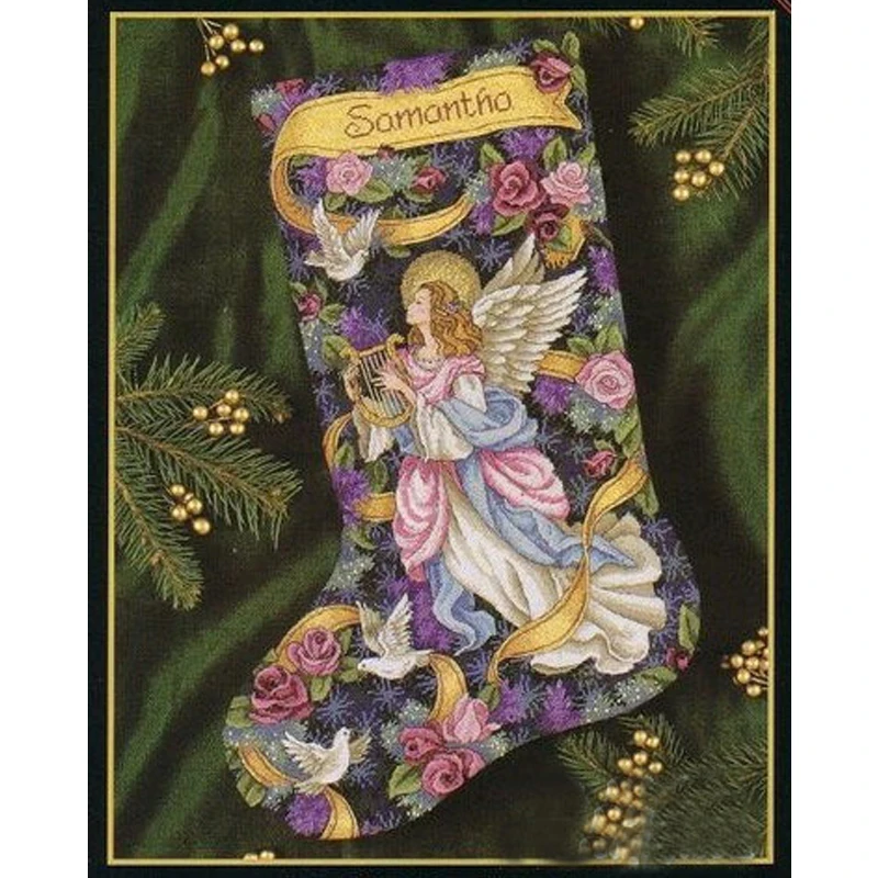 Набор с счетным крестиком чулки сказочные небесные рождественские носки 8564|cross