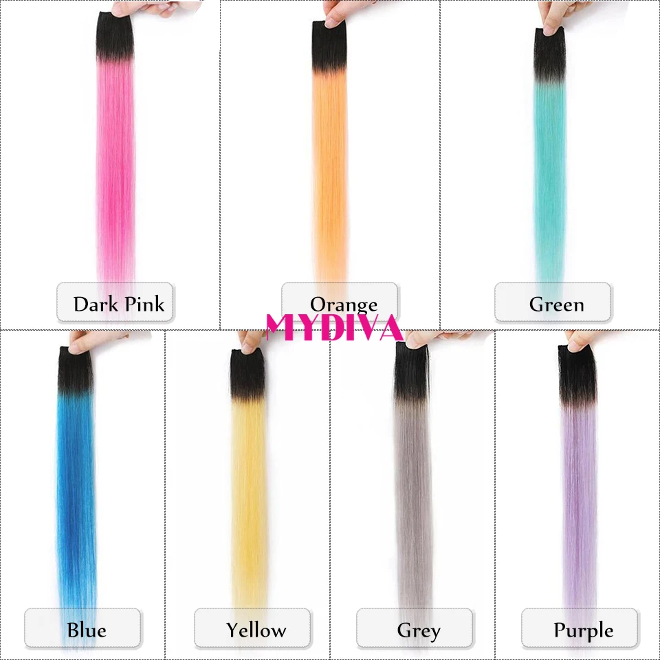 

Hanging Ears Hair Human Hair Piece 100% Human Hair Accessories Red Grey Blue Color Hanging Ears Dyed Medium Long Hairpins