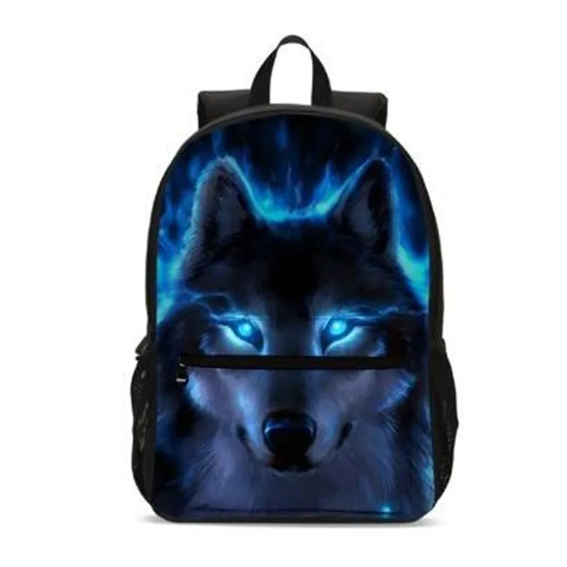 

2020 Wolf Print Boys Backpack Casual School Bags Teenage Girls Backpack Children Laptop Schoolbag Large Kids Mochila Travel Bag