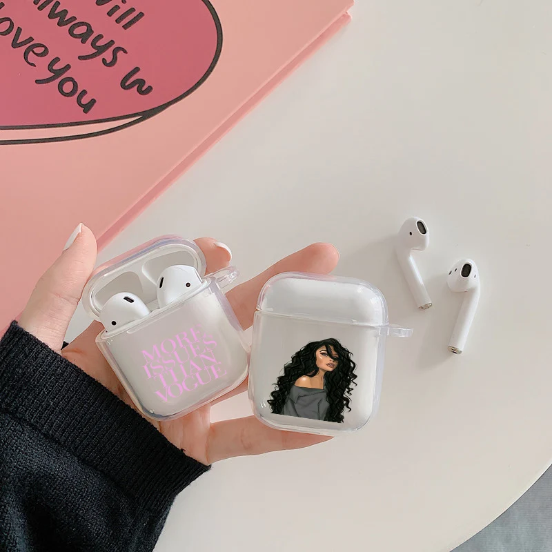 

Goddess VOGUE Art Princess Girls Female boss coffee Case for Airpods 2 1 Cases For Air pod pro Clear Cute Soft