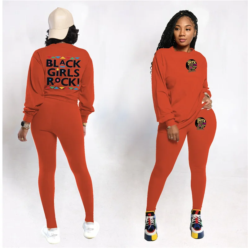 

Fashion letter printed Outfits Women solid color casual 2 Piece Sweatsuit Spring 2021 Streetwear Two Piece Tracksuits 3XL Jogger