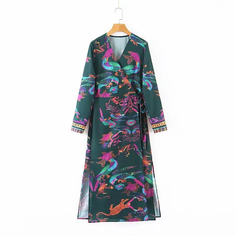 Платья с галстуком бабочкой в евро американском стиле принтом опечатка|Женские