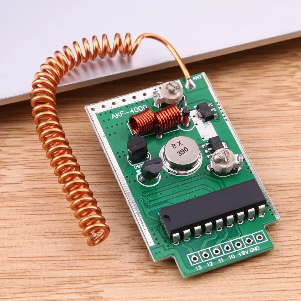 

390MHz Transmitter Module Kit for PCB Board Receiver RF 4000m Launch Distance for DIY Wireless Product Enthusiasts 49x30x10mm