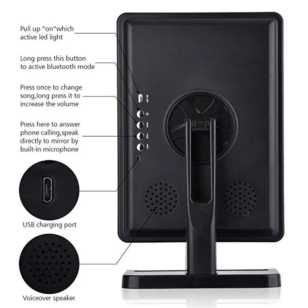 

Smart Fill Light Mirror Rotatable Touch Screen Dimming 20led Wireless Makeup Mirror With 10 Times Mirror