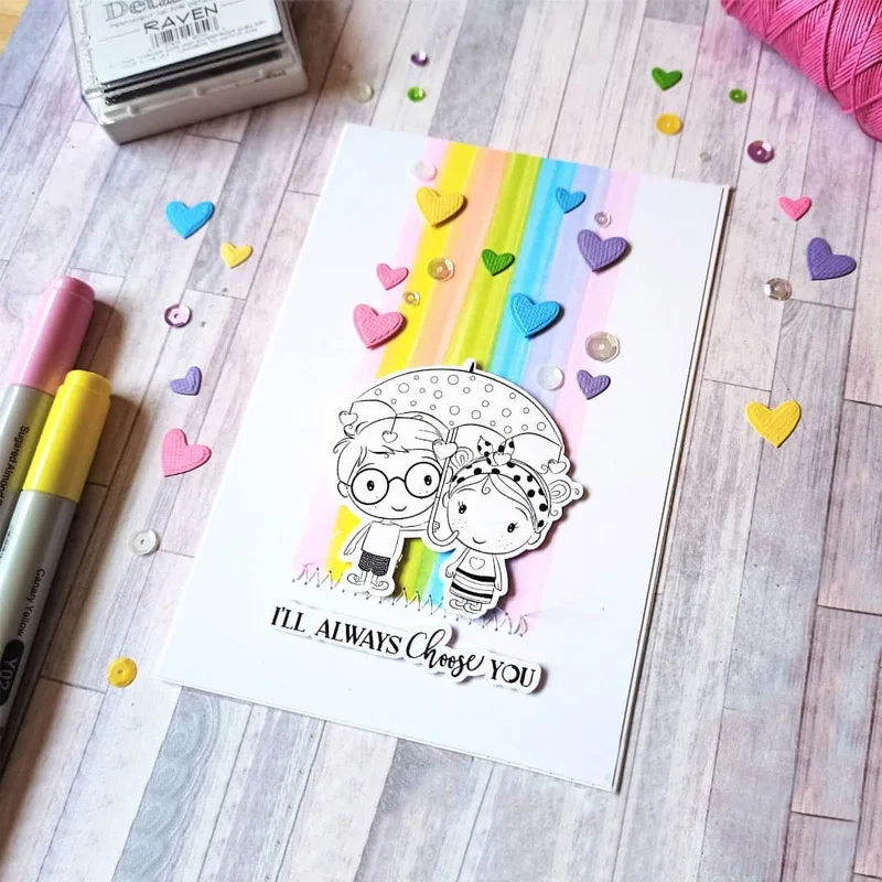 

"I Love You So Much" Metal Cutting Dies& Coordinating Stamps for Scrapbooking Craft Die Cut Card Making Embossing Photo Album