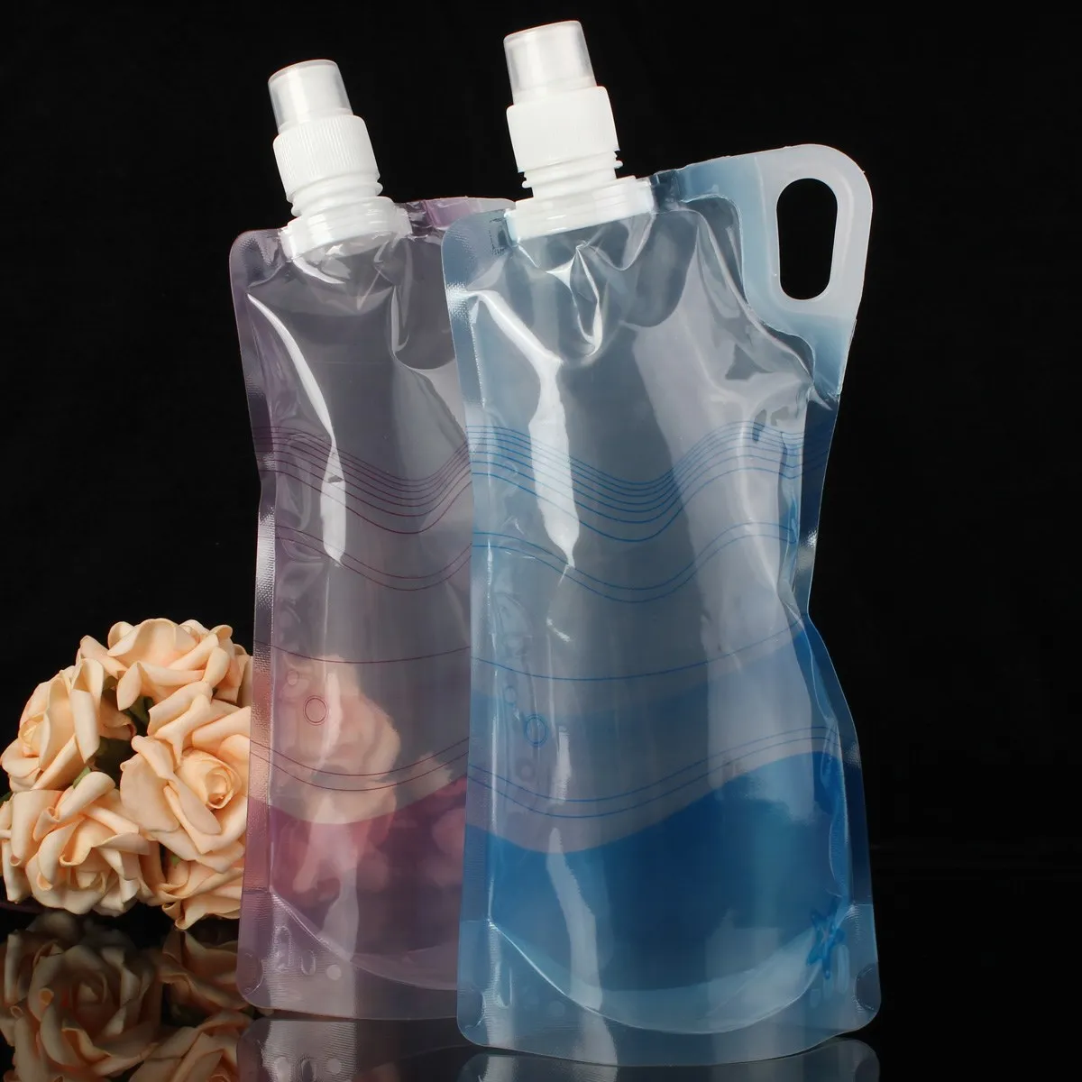 1L открытый складной пластиковый светильник бутылка для питьевой воды сумка