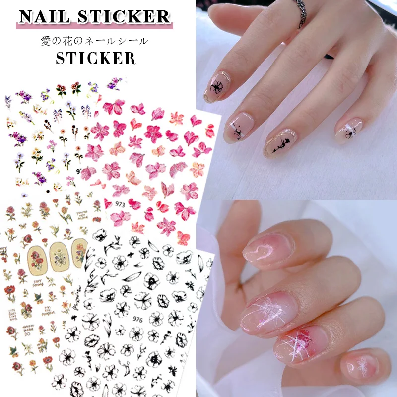 

TSZS Dried Flowers Nail Art Stickers Self-Adhesive Flowers Sticker Acrylic Nails DIY Decals