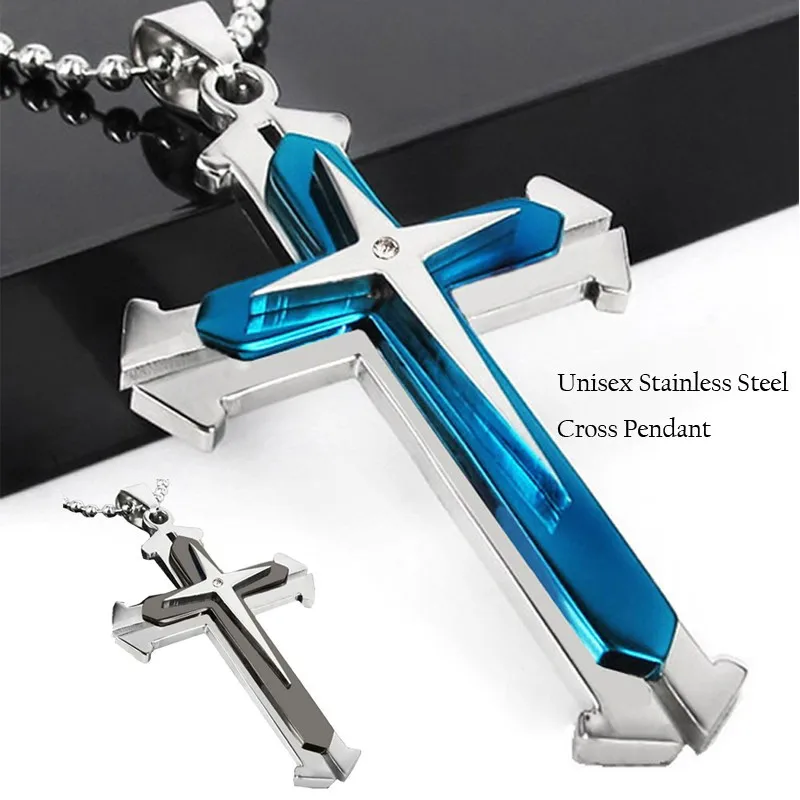 

2021 New Special Offer At Sales Unisex Men Stainless Steel Cross Pendant Necklace Chain Lady Accessories Free Shipping