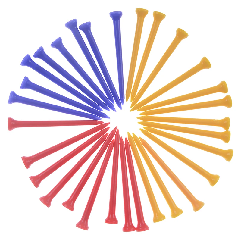 

30 шт./упак. пластиковые колышки для гольфа 8,3 см верхушкой в гольфе Ти аксессуары мульти Цвет из прочной резины