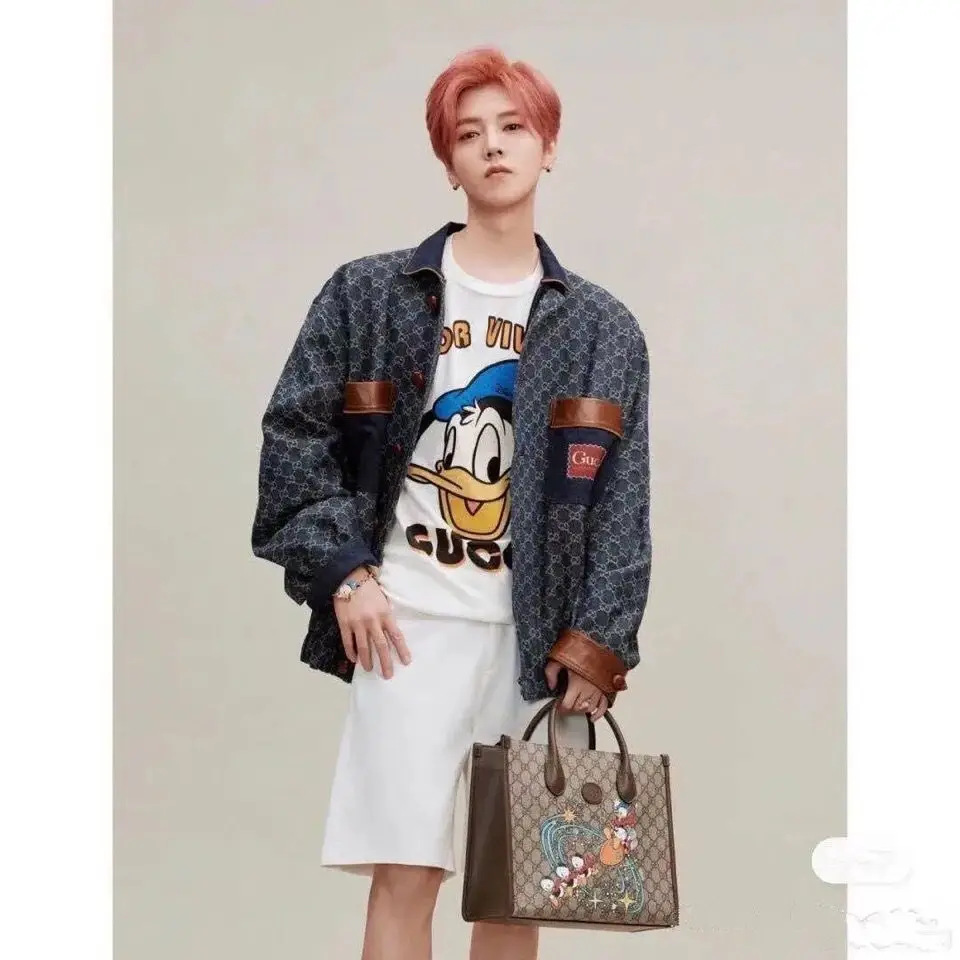 

Disney 2021 New Donald Duck Print Tote Bag Large Capacity Shopping Bag Unisex Cartoon Handbag Messenger Bag