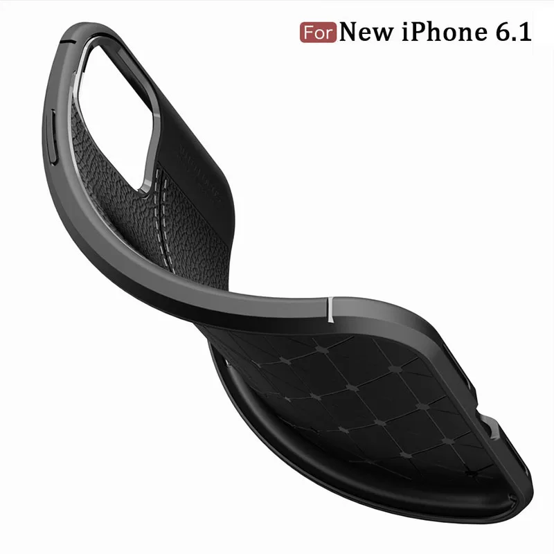 Для iPhone 11 чехол Оригинальная мягкая силиконовая личи шаблон полный защитный TPU
