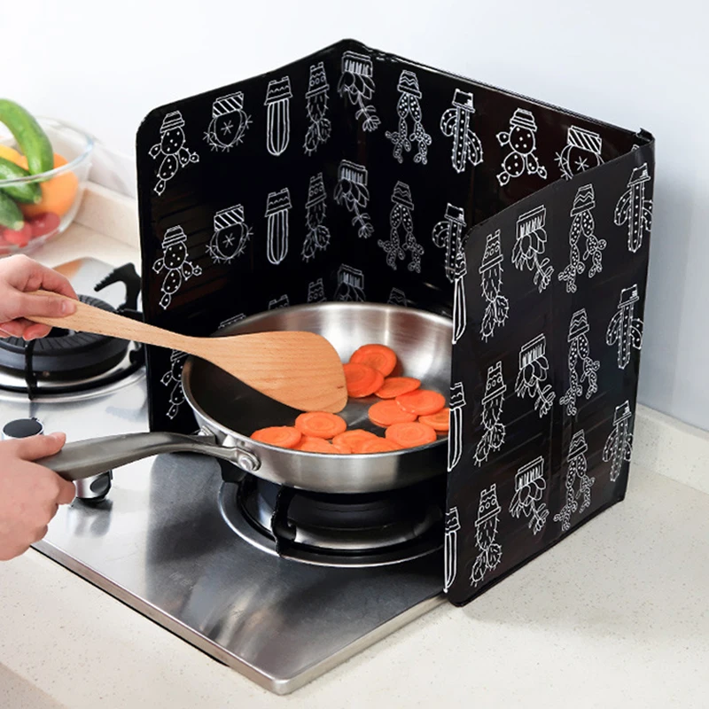 

Cooking Tool Kitchen Oil Baffle Plate 3 Sided Splatter Guard Stove Heat Insulation Sheet Aluminum Foil Oil Splash Proof Shield