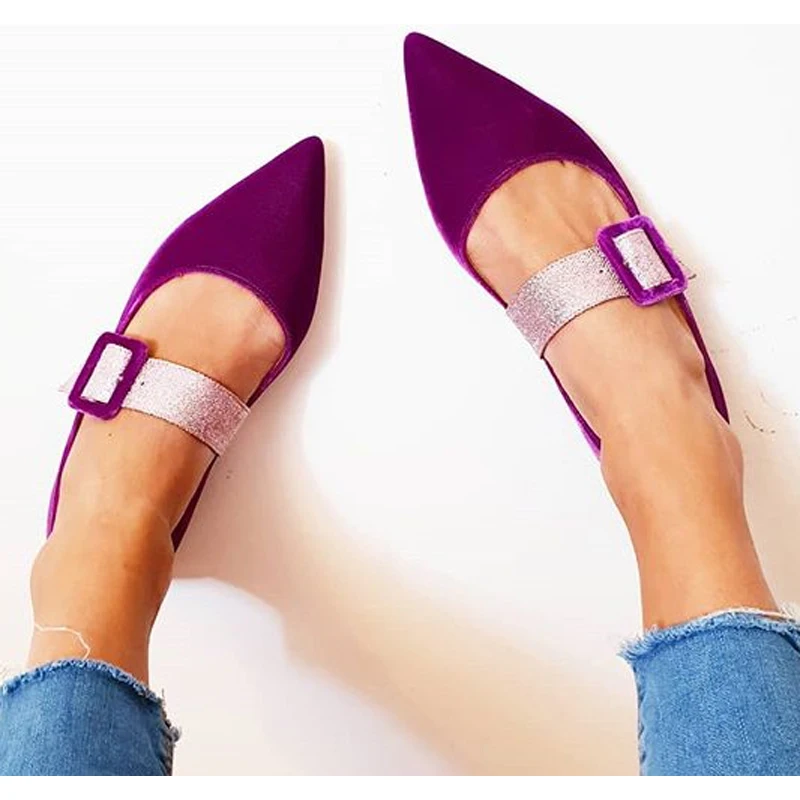 

NAN JIU MOUNTAIN 2020 Spring And Summer Flat Shoes Women Pointed Toe Single Shoes Fashion Flat Sandals Plus Size 35-43