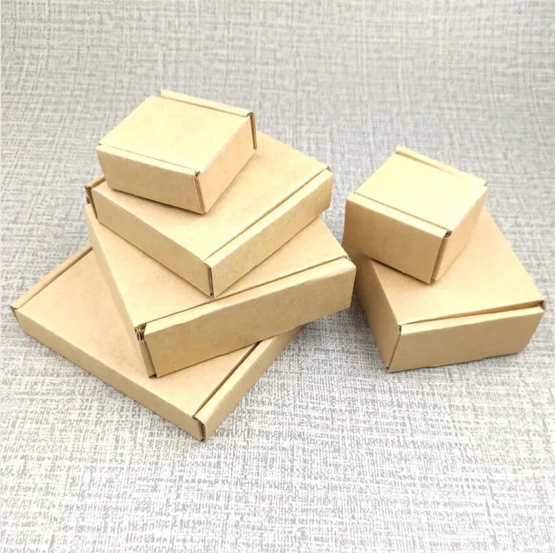5 шт коричневая крафт-бумага коробка для упаковки 3 слоя Гофрированная мини