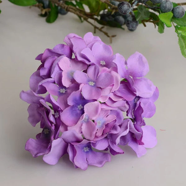 light purple Искусственная гортензия букет цветок, шелковые цветы с стержня для дома Свадебные украшения подарок DC112 - Цвет: light purple