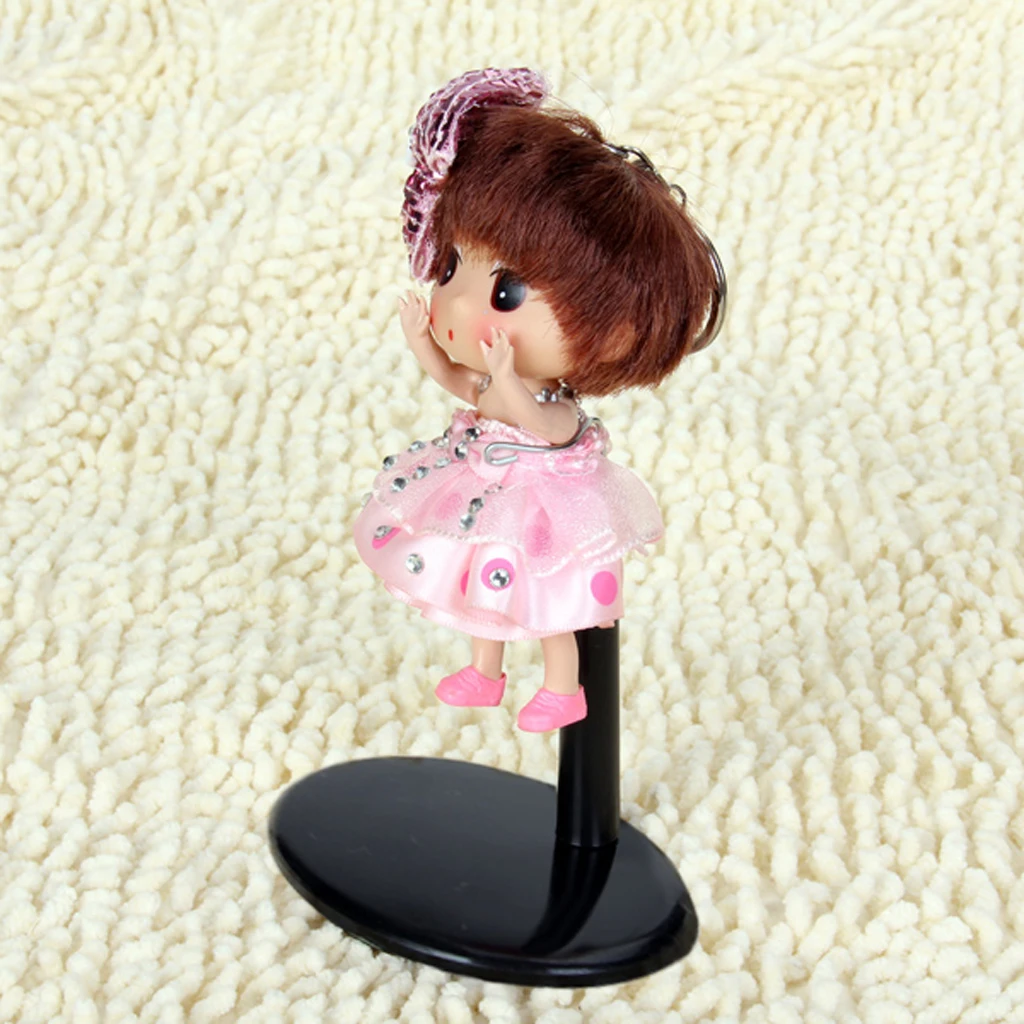 

C-Type Black Adjustable Doll/Bear Stand Support Dispaly Holder 3.1-3.5inch for