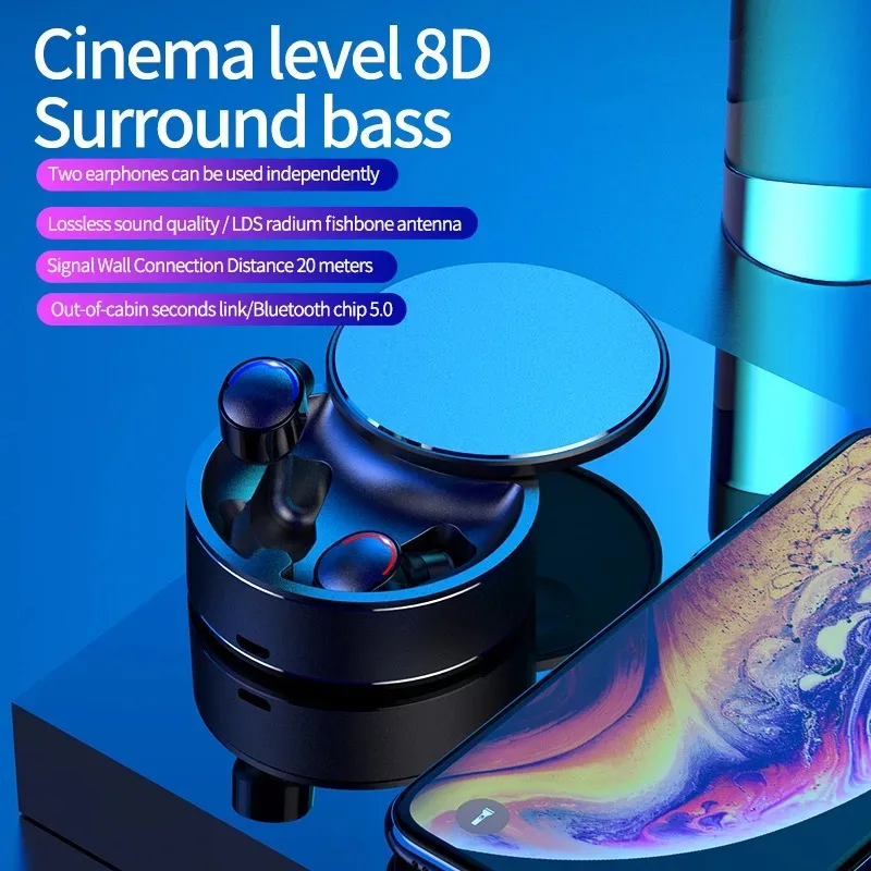 TWS 5 0 шумоподавляющая bluetooth гарнитура Беспроводная зарядка удобная