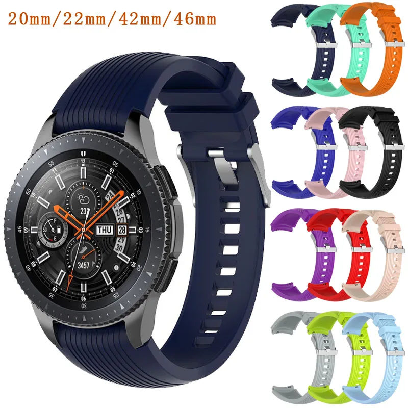 Ремешок силиконовый для Samsung Gear S3 Band Frontier 22 мм браслет Galaxy Watch 46 42 S2 20 мм|Ремешки