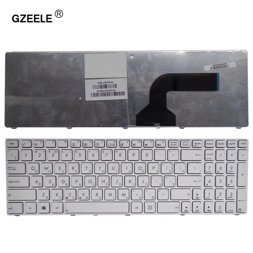 GZEELE RU для ASUS X55A X52 X52F X52J X52N X52JC X52JR X52J X52JU X52DE X55 X55C X55U G72 G73 G72X G73J Клавиатура белый/черный RU - Цвет: Белый