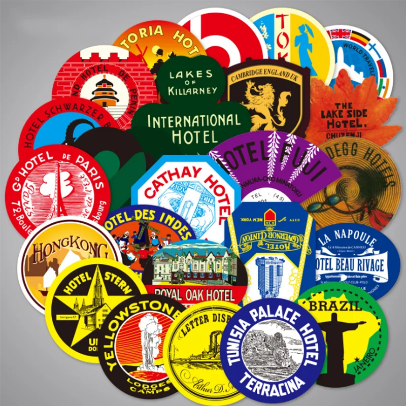 

10/30 / 50PCS Travel Landscape Building Trolley Is Not Repeated Waterproof Slide Guitar Graffiti Stickers Car Wholesale