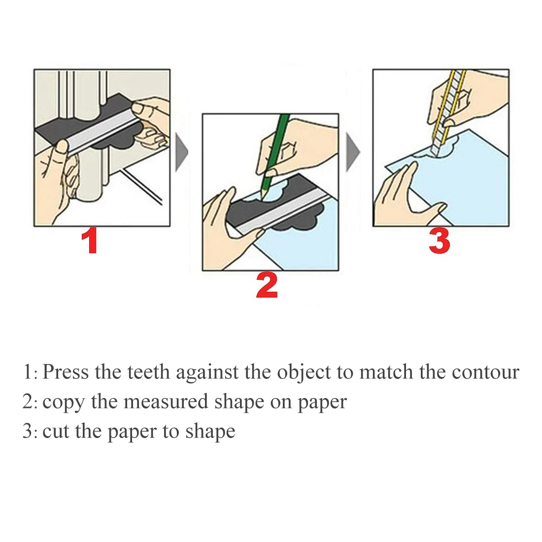 

Multifunctional Contour Profile Gauge Tiling Laminate Tile Edge Shaping Wood Measure Ruler ABS Contour Gauge Duplicator