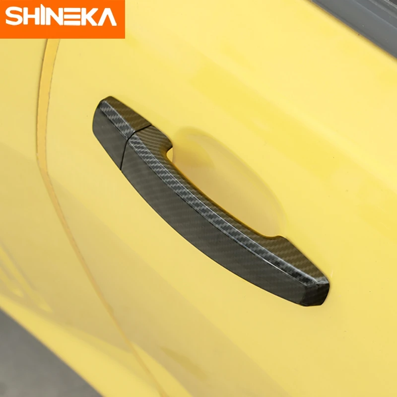 

SHINEKA ABS Car Door Handle Decoration Cover Stickers For Chevrolet Camaro 2010 2011 2012 2013 2014 2015 Exterior Accessories