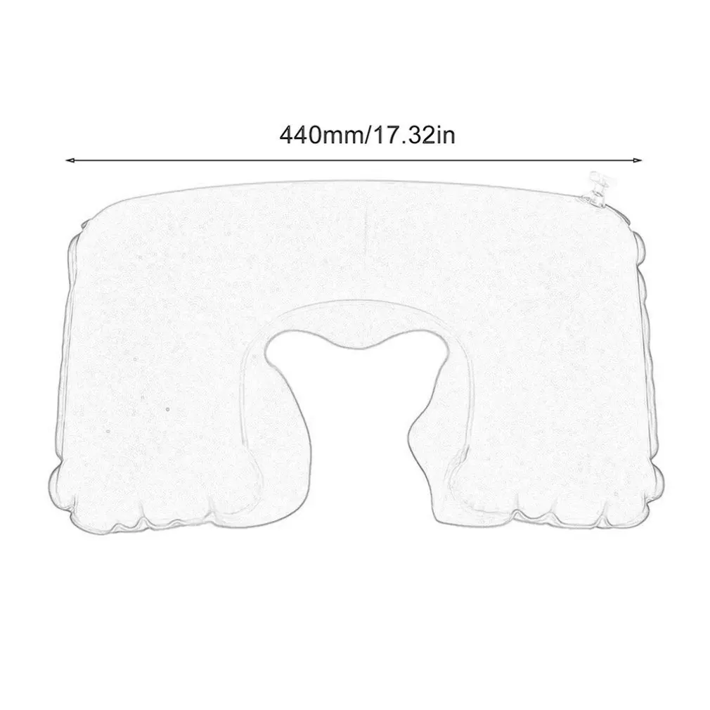 

Outdoor Portable Traveling Inflatable Pillow U-shaped Inflatable PVC Durable Practical Flocking Neck Pillow