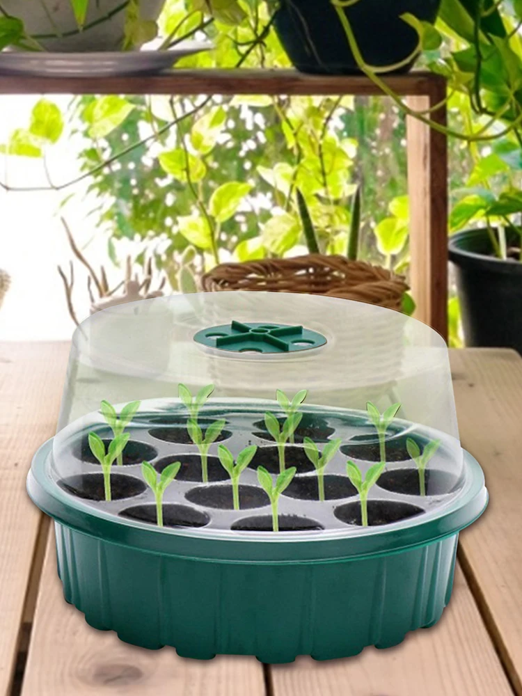 

Seedling Starter Tray Round Seed Grow Tray Gardening Germination Tray Plant Germination Kit With 2 Shovel For Plant Gardening