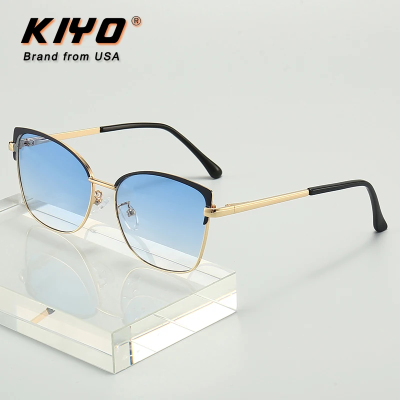

KIYO Brand 2021 New Women Cat Eye Sunglasses Metal Fashion Sun Glasses High Quality UV400 Driving Eyewear 9707