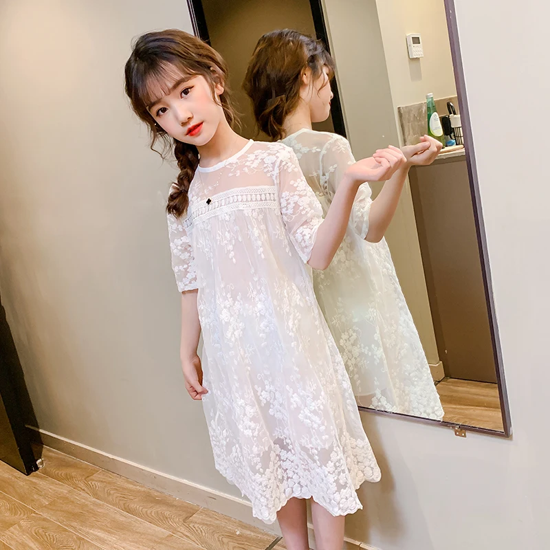 

Girls Dress 2021 Kids Summer Princess Dress Elegant Short Sleeve Costumes Baby Party Dresses Children Clothing 4 6 7 10 12Y