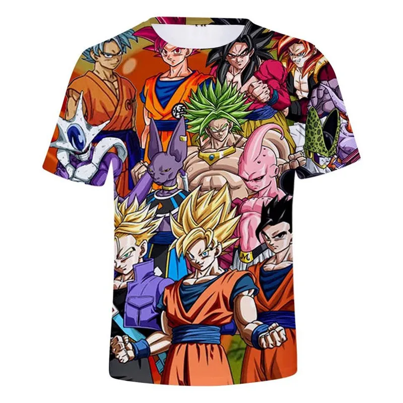 Летние футболки для мужчин с принтом Dragon Ball Goku Dragon Ball 3D футболка крутые футболки аниме топы мужская уличная одежда большого размера на заказ Прямая поставка - Цвет: 008