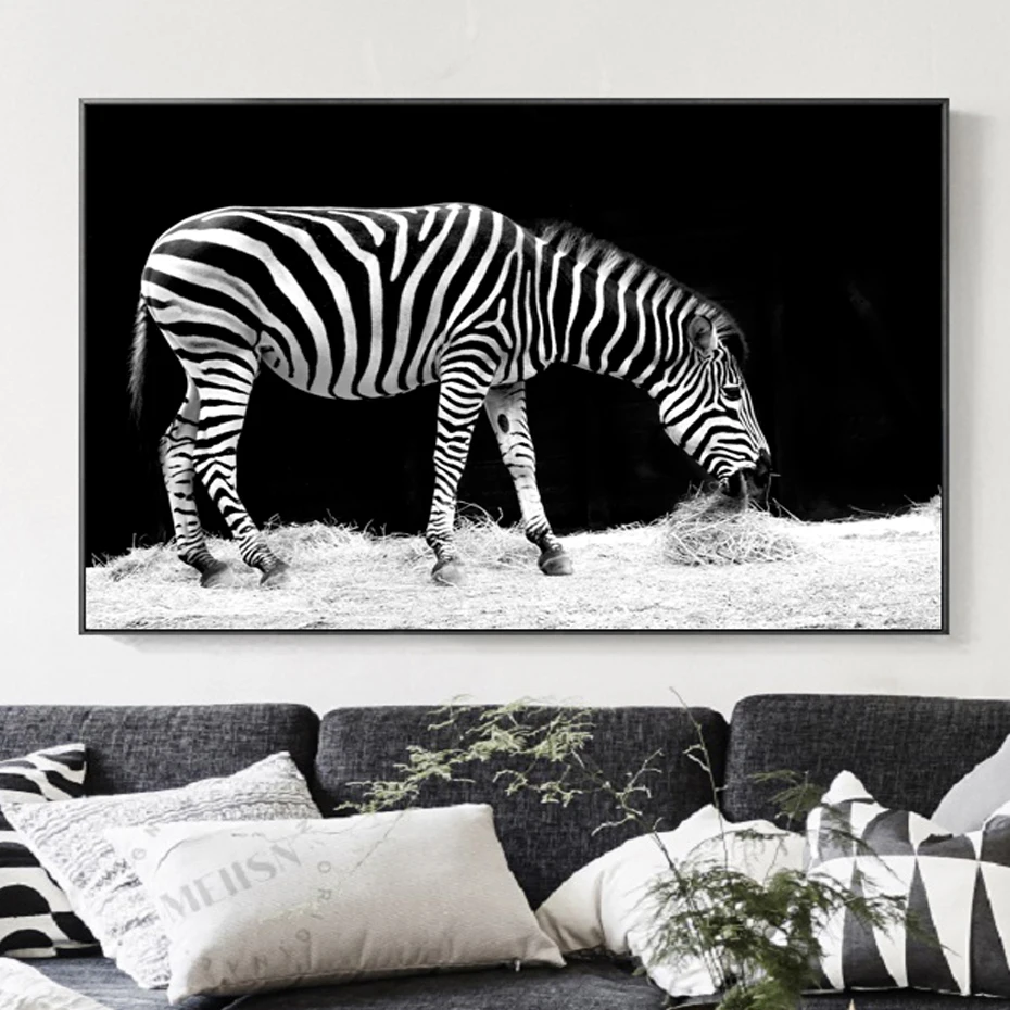 

Black White Africa Wildlife Animals Zebra Canvas Paintings Animals Posters Prints Wall Pictures for Living Room Home Decoration