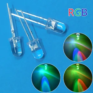 100X Min F5 5 мм круглая медленная RGB быстрая RGB-вспышка диод светодиодный Радужный многоцветный красный зеленый синий светоизлучающий диод прозрачная лампа